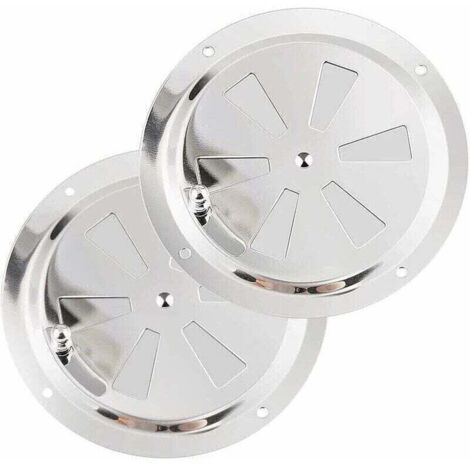 UlisemChauffage et climatisation Grille de Ventilation Ronde, Grille d'aération 125 mm en Acier Inoxydable Conduit Moustiquaire Grille D'évacuation Air Entrant Air Evacué Ventilation Volets Réglables
