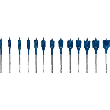 UlisemCoffret de 13 forets de fraisage plats Expert SelfCut Speed ​​(pour bois tendre, aggloméré, Ø 10-32 mm, accessoire professionnel pour perceuses à percussion)