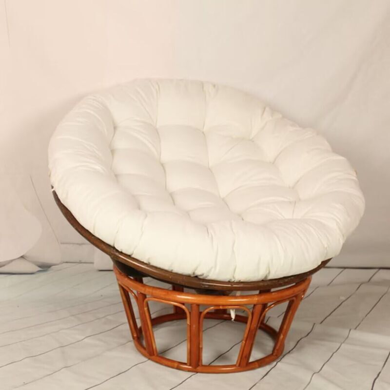 Ulisem Coussin de siège suspendu en osier beige, coussin de remplacement pour nid d'œuf, coussin de chaise pivotante épais pour l'extérieur, grand