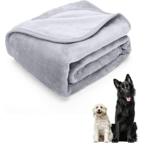 UlisemCouverture pour chien lavable en polaire douce pour animaux de compagnie, couverture douce et chaude, grise, 160 x 100 cm