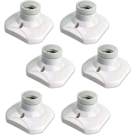 UlisemDouille Plafond E27 à Visser, Douille E27 Garage, AC 220-240V, Support Douille pour Ampoule LED, Base Plafonnier Culot E27, Base de Lampe Plastique Blanche pour Lampe au Mur, lot de 6