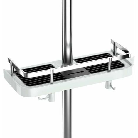 UlisemÉtagère de douche sans perçage Étagère de douche réglable pour la tringle de douche Rangement de salle de bain avec support de douche Étagère