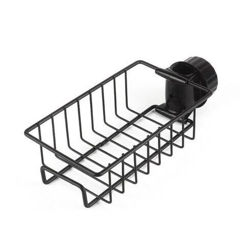 UlisemÉtagère de rangement pour évier de robinet en acier inoxydable, noir