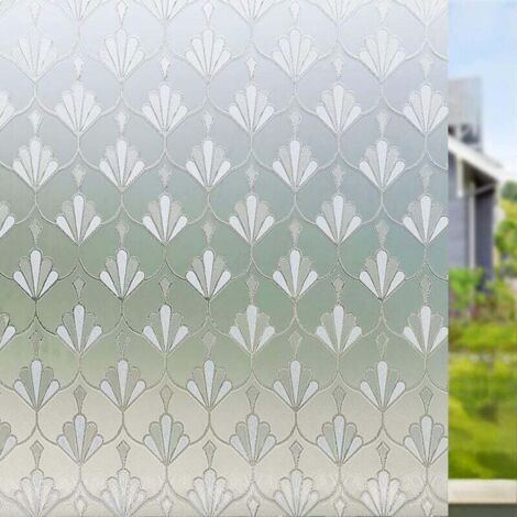 UlisemFilm de confidentialité pour fenêtre, protection solaire, film givré, sans colle, autocollant pour verre, film pour table à manger, décoration de fenêtre pour la maison, 45 cm x 200 cm