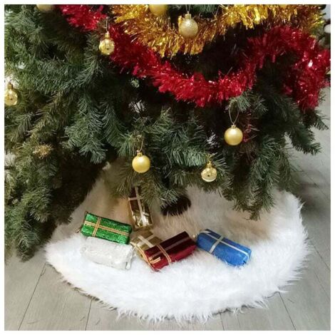 UlisemGonna per albero di Natale in peluche, decorazione per feste di Natale, gonna per albero di Natale in pelliccia sintetica