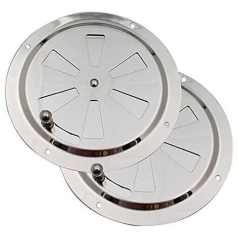 UlisemGrille de Ventilation Ronde, Grille d'aération 125 mm en Acier Inoxydable Conduit Moustiquaire Grille D'évacuation Air Entrant Air Evacué Ventilation Volets Réglables et Moustiquaire