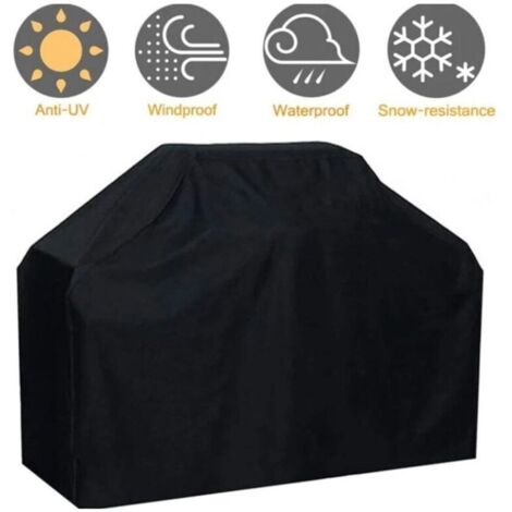 UlisemHousse de barbecue imperméable, coupe-vent, résistante à la décoloration, en tissu Oxford, pour Weber, Brinkmann et la plupart des grils. 145 x 61 x 117 cm.-RAPANDA