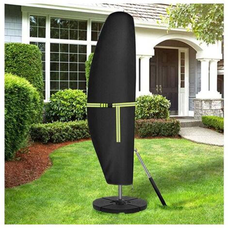 UlisemHousse de protection pour parasol, housse de protection imperméable pour parasol de jardin, housse de protection imperméable à fermeture éclair pour parasol