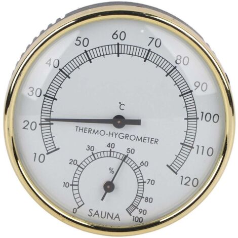 UlisemHygromètre thermomètre en métal pour sauna