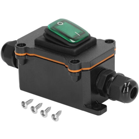 UlisemInterrupteur à Bascule Extérieur Marche/arrêt, Interrupteur à Cordon en Ligne DC12V 4 Broches IP65 étanche 2 Positions pour Terrasse (Vert)