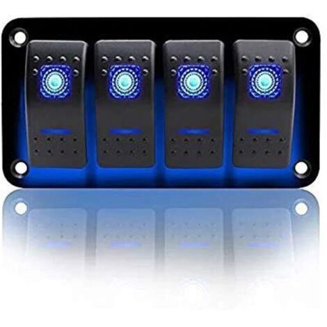 UlisemInterrupteur combiné à 4 positions pour voiture, camping-car, yacht, 12 V-24 V universel, adapté pour bateau, camping-car, voiture, camion, remorque, yacht, étanche IP65