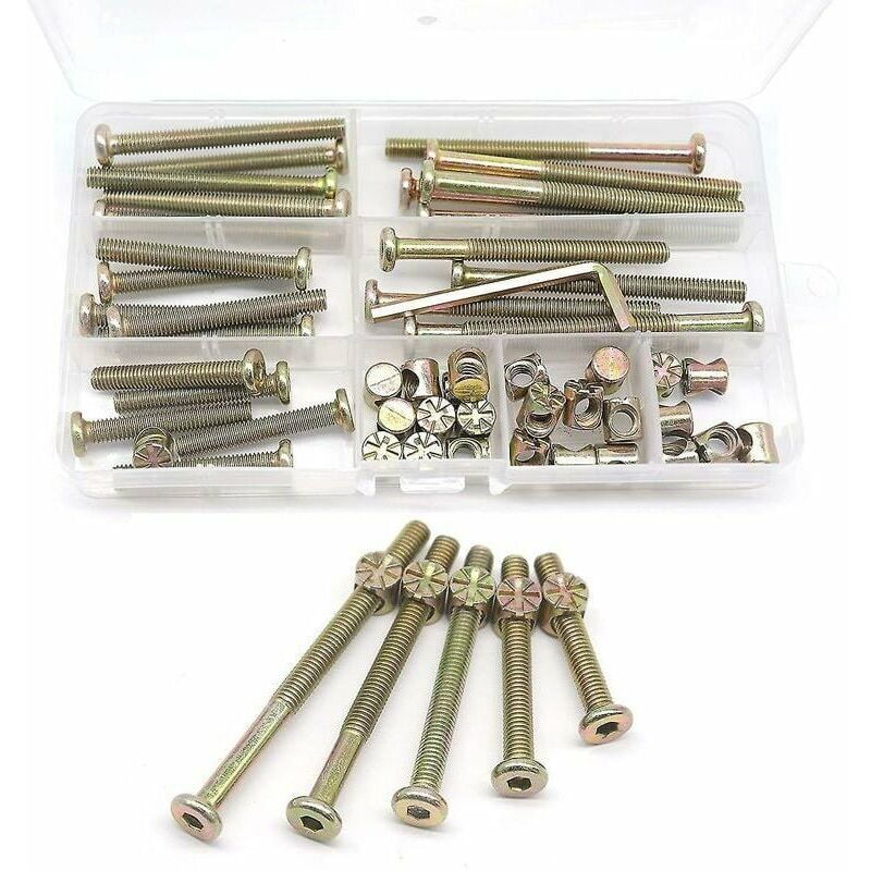 UlisemKit Vis de Lit de Bébé 25-Set - Différentes Tailles M6x40mm/50mm/60mm/70mm/80mm