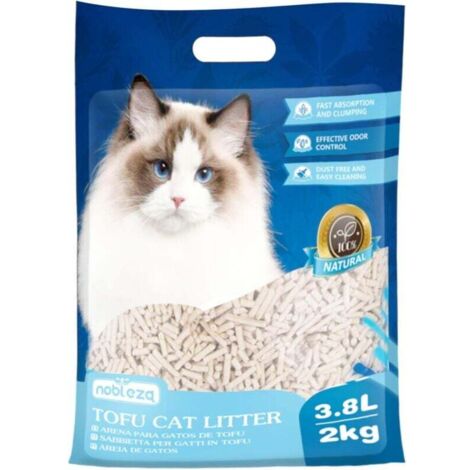 UlisemLitière pour chat biodégradable à base de tofu, 3,8 litres, agrégante, sans poussière et inodore.
