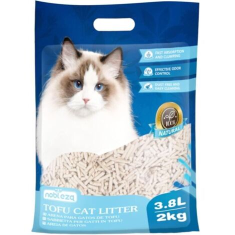 UlisemLitière pour chat biodégradable à base de tofu, 3,8 litres, agrégante, sans poussière et inodore.