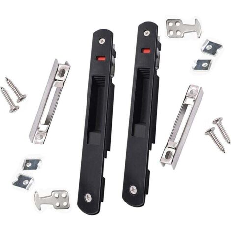 UlisemLoquet de fenêtre coulissante réglable en alliage de zinc, longueur 199 mm, noir, 2 pièces