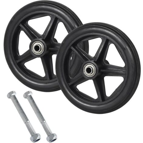 UlisemLot de 2 roues de rechange solides pour fauteuil roulant, roues avant de fauteuil roulant, roues de rechange solides de 15 cm