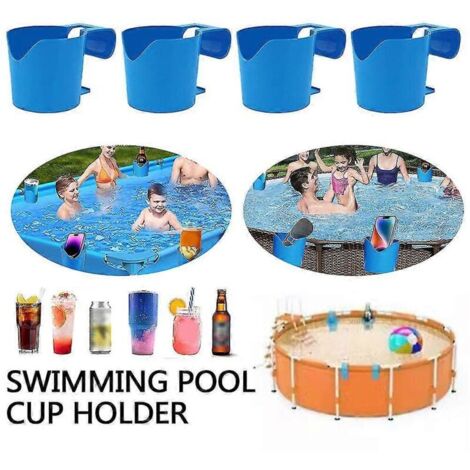 UlisemLot de 4 porte-gobelets pour piscines hors sol, porte-gobelets pour boissons, accessoires pour piscines hors sol, porte-gobelets en plastique pour piscine, 6 juin 2015