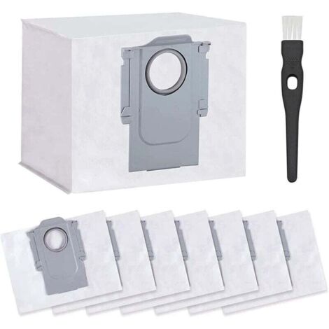 UlisemLot de 8 Sacs d'aspirateur pour Calcul S7 MaxV Ultra / S7 Pro Ultra / Q7+ / Q7 Max+ / Q5+ Robot aspirateur, 3 l Grande capacité Sacs de Rechange jetables