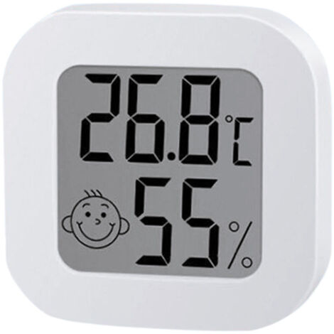 UlisemLotto di 1 termometro igrometro LCD Mini termometro digitale per ambienti con temperatura e umidità per camera da letto, ufficio, cantina, 50℃-70℃ (-58℉-158℉) 10% RH-99% RH RH, bianco