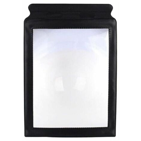 UlisemLoupe de lecture A4 pour personnes âgées, portable, surface souple, bordure noire, PVC, 3x.