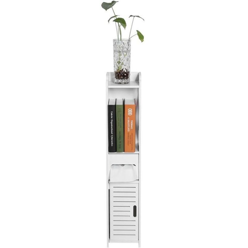 Ulisem Meubles d'armoire de Toilette, Étagère de Garde-Robe en Bois Blanc Étagère de Rangement de Tissu Armoire Haute Machine à Laver Armoire de