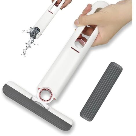 UlisemMini Vadrouille de Nettoyage - Mini Vadrouille Portable - Mini Vadrouille Mains Libres - Vadrouille Auto,avec Fonction D'essorage,pour Fenêtres,Sols,Carrelages Muraux,Voitures,etc