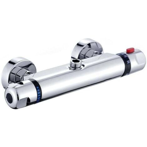 UlisemMitigeur douche thermostatique murale Mitigeur de Baignoire Chromé Robinet Mélangeur pour Salle de Bain