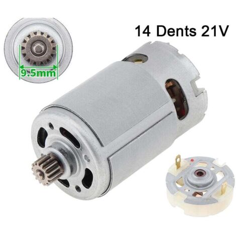 UlisemMoteur à courant continu RS550 à deux vitesses avec 14 dents - Moteur brossé - 21V, plus porte-balais de service