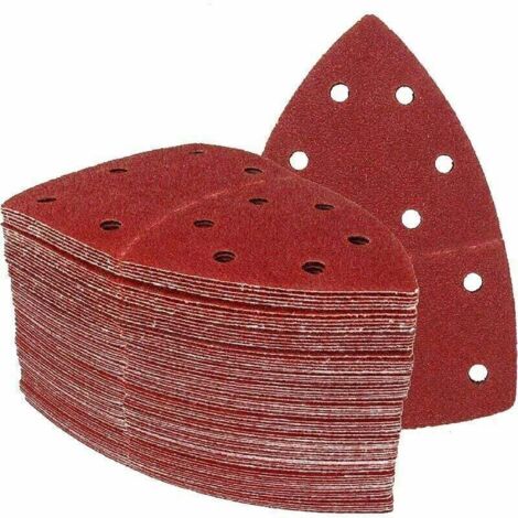 UlisemPack da 50 fogli abrasivi triangolari Carta vetrata 105 x 152 mm, grana 80, adatti a diverse levigatrici