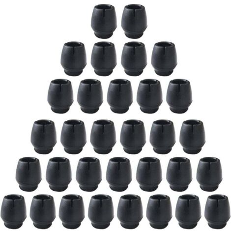 UlisemPieds antidérapants en silicone pour tables et chaises, 32 pièces 12-16mm capuchons de chaises Protecteurs de pieds de chaises pour pieds de meubles ronds Noirs