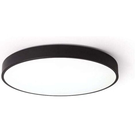 UlisemPlafonnier LED moderne ultra-lumineux en fer, design créatif, ultra-mince, rond, encastré, pour décoration intérieure, noir