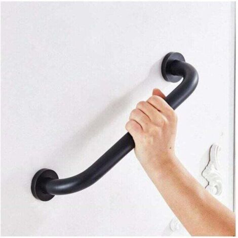 UlisemPoignée de Baignoires 43cm Barre D'Appui Inox Mural Porte-serviettes Noir
