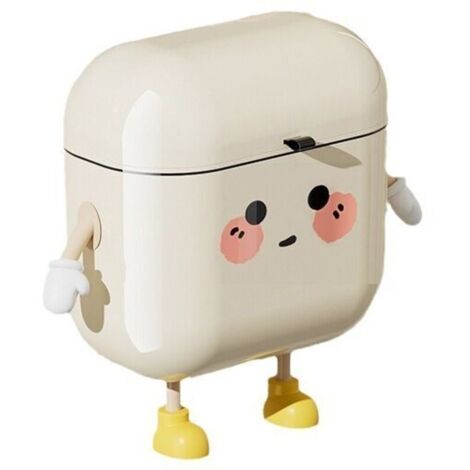 UlisemPoubelle de salle de bain, Poubelle murale sans perforation cuisine WC imperméable à l'eau applicable，Crème blanche - 9L