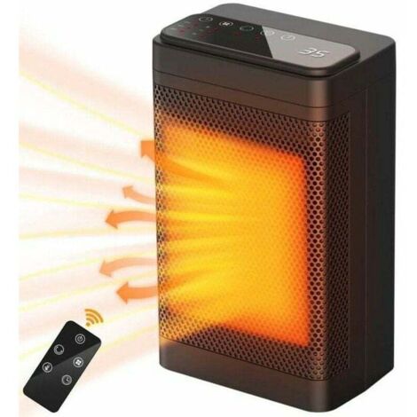 UlisemRadiateur Soufflant Céramique 1500W Radiateur Soufflant Electrique Basse Consommation Minuterie 12h 3 Modes Avec Tactile Protect
