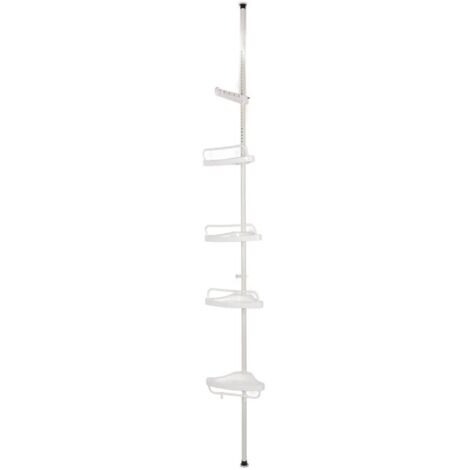 UlisemRangement Etagère D'angle de Douche avec 4 Etagères, Blanc