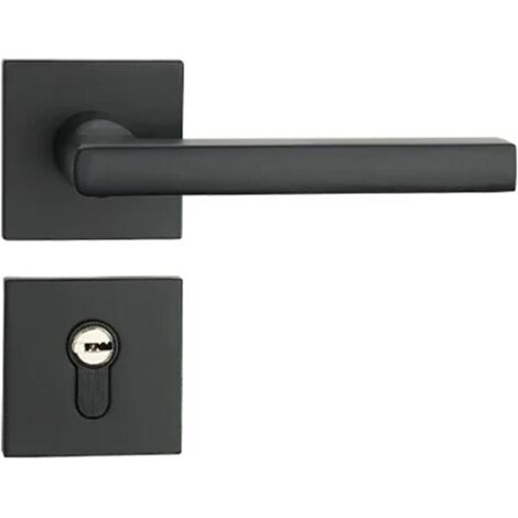 UlisemSerratura silenziosa per porta della camera da letto in acciaio inossidabile nero, ferramenta per serratura per porta di casa