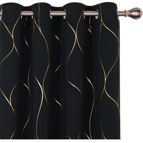 UlisemSet di 2 tende con occhielli per finestra della cucina, oscuranti e termiche, design moderno, isolanti