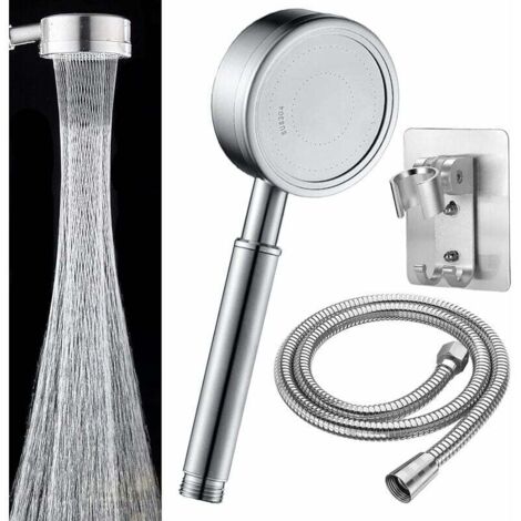 UlisemSet doccia in acciaio inox con supporto doccia, flessibile doccia da 1,5 m, soffione doccia con filtro per l'acqua, soffione doccia, soffione doccia a risparmio idrico, soffione doccia