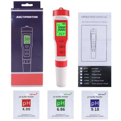 UlisemTesteur numérique de qualité PH/TDS/EC/température, analyseur pour eau, piscines, aquariums