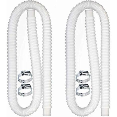 UlisemTubo di ricambio per piscina, accessori per pompa filtro con 4 clip metalliche, tubo lungo per pompa, accessori per piscina