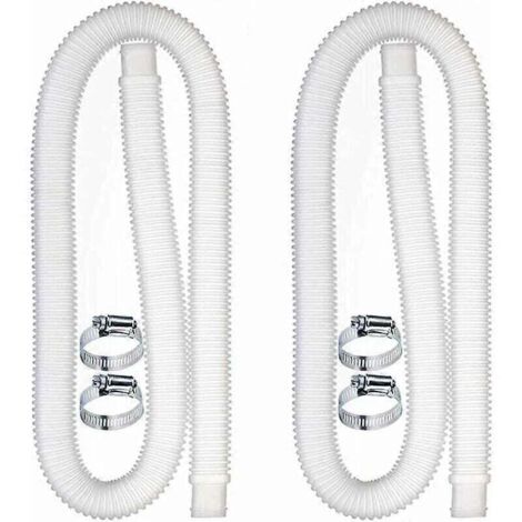 UlisemTuyau de rechange pour piscine, accessoires pour pompe de filtration avec 4 clips métalliques, long tuyau pour pompe, accessoires de piscine