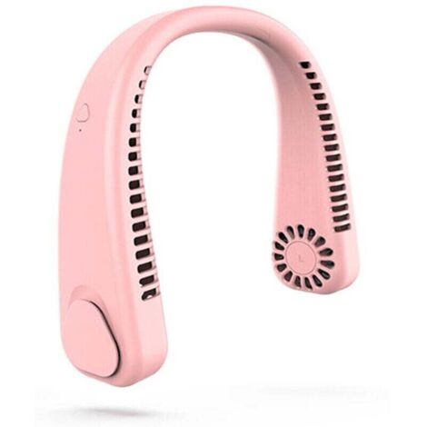 UlisemVentilateur USB Portable, Ventilateur de Cou Sans Lames, Ventilateur de Cou, Ventilateur USB pour Enfants Adultes, Mini Ventilateur Portable, pour L'extérieur, le Sport, le Bureau(rose)