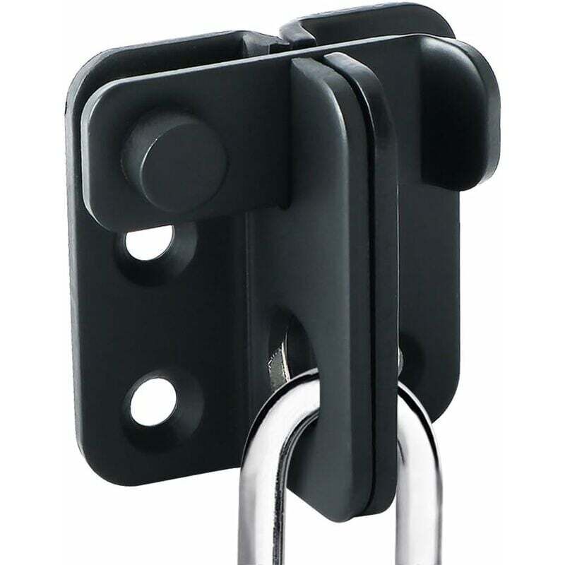 UlisemVerrou de Porte Coulissante Cadenas Moraillon Serrure de Porte Loquet de Verrouillage de Boucle Crochet Antivol, Finition Noire Mate en Acier