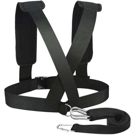 UlisemWeight Support Strap, fasce di resistenza, tracolla per fitness, tracolla imbottita regolabile con anello elastico, imbracatura per slitta, imbracatura per trazione pneumatici per allenamento