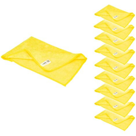 ULITH Clean-Basic Microfasertuch (10 Stück), 40 x 40 cm, Gelb, 210 GSM, Robust, Langlebig, mit hoher Wasseraufnahme