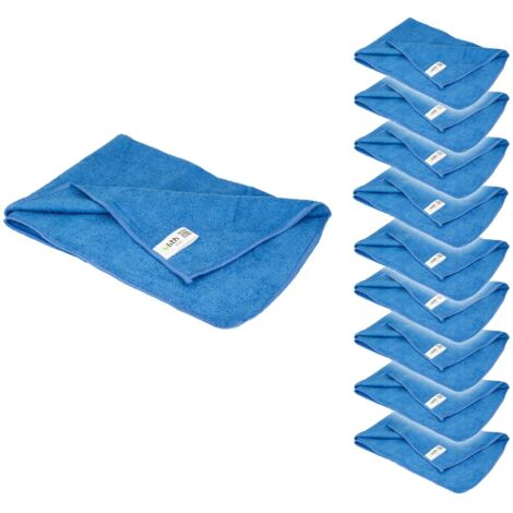 ULITH Clean-Profi Microfasertuch (10 Stück), 40 x 40 cm, Blau, 300 GSM, Robust, Langlebig, mit hoher Wasseraufnahme
