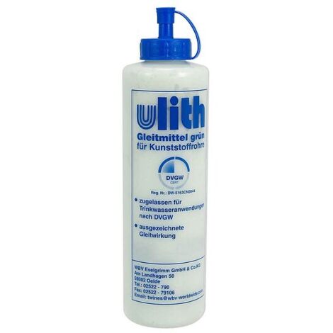 ULITH Gleitmittel für Steckmuffensysteme - Flasche 250 ml - grün-transparent - DVGW-geprüft