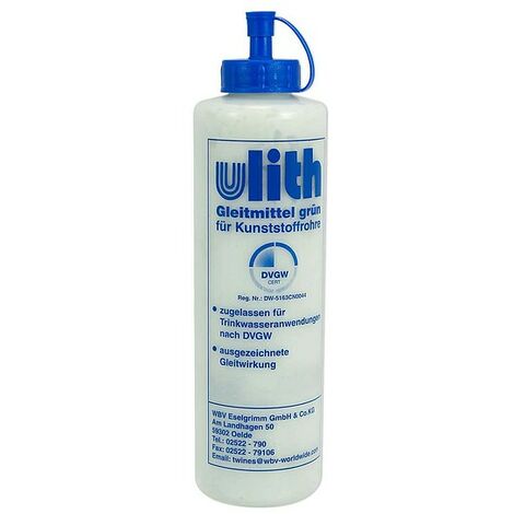 ULITH Gleitmittel für Steckmuffensysteme - Flasche 500 ml - grün-transparent - DVGW-geprüft
