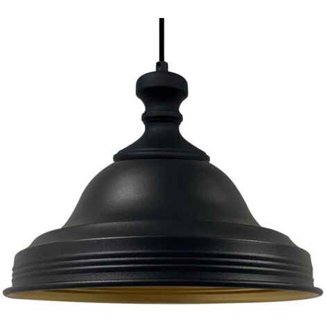 Ulmete Lustre Suspendu Simple Noir Pour Salon, Bureau, Hôtel, Restaurant, Design Vintage