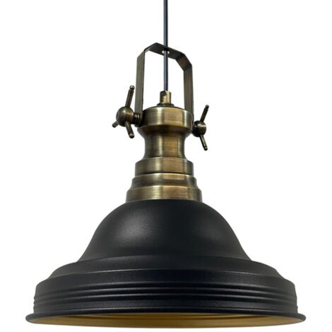 Ulmete Schlichte Schwarze Pendelleuchte, Kronleuchter für Wohnzimmer, Büro, Hotel, Restaurant, Vintage-Design